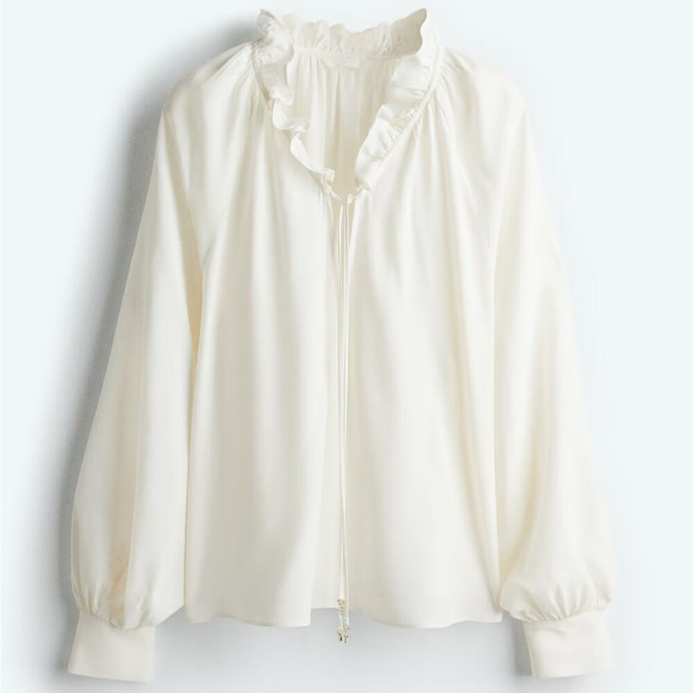 H&M Ruffled Trimmed Drawstring Blouse - Picture 11 of 11